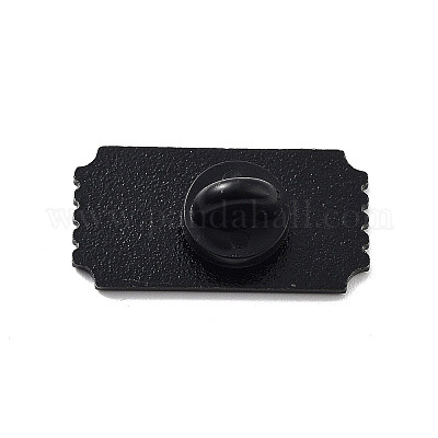 Эмалированная брошь с прямоугольным штампом «Всегда голодный» из цинкового сплава JEWB-C028-01D-EB-1