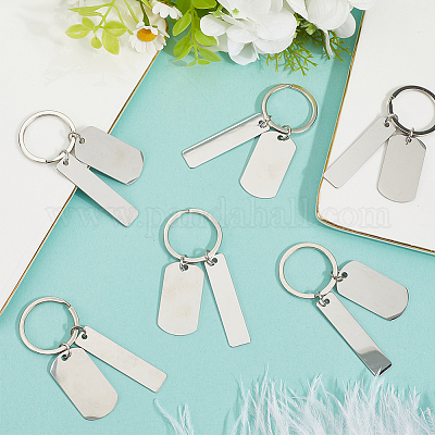 20 шт. 201 нержавеющая сталь заготовка брелок-подвеска KEYC-SC0001-62A-1