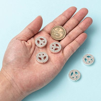 Знак мира сплав горный хрусталь кристалл бисер RB-J451-01S-1