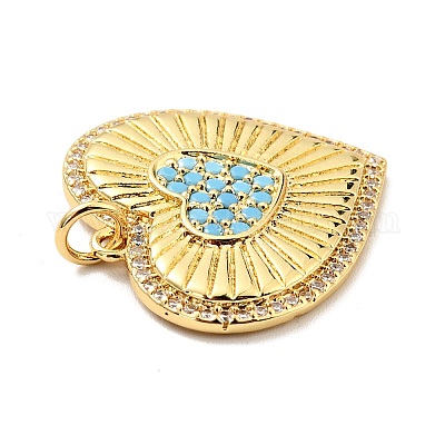 Латунные микро проложить кубического циркония подвески KK-E015-18G-1