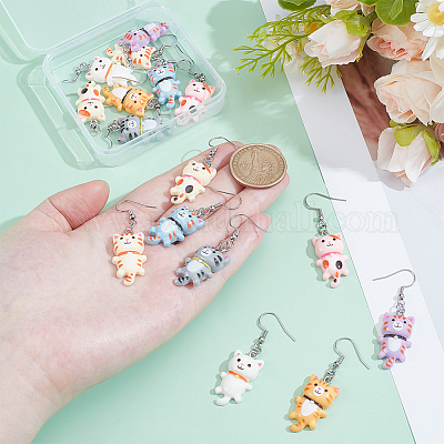 8 пара сережек-подвесок из нержавеющей стали 304 EJEW-UN00014-1