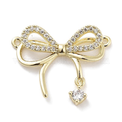 Латунные микропаве прозрачные подвески с фианитом ZIRC-L104-005G-1