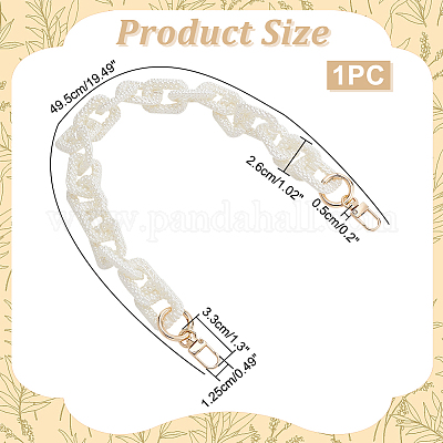 Цепочки для кошельков с прямоугольными звеньями из акрила с искусственным жемчугом FIND-WH0126-254-1