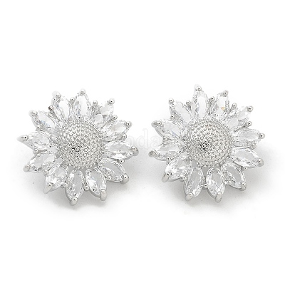 Стойка покрытие латунные микропаве прозрачные кубические циркониевые кнопки KK-K293-16P-1