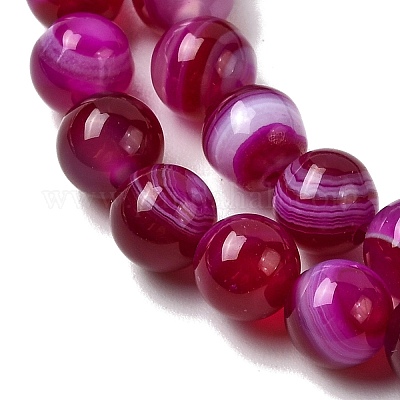 Натуральные полосатые агатовые бусы G-I392-A01-6mm-01-1