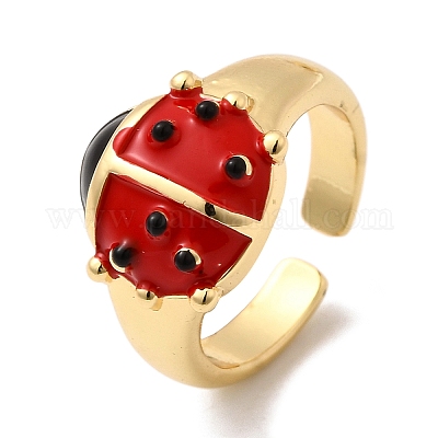 Латунные эмалевые регулируемые открытые манжеты для женщин RJEW-I111-01G-04-1