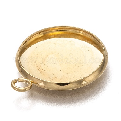 Оправы для подвесок из нержавеющей стали 304 в виде кабошонов X-STAS-Z030-01B-G-1