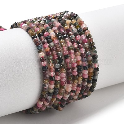 Нити из натуральных разноцветных турмалиновых бусин&nbsp;G-K373-B08-05-1