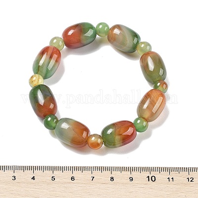 Браслеты из натуральных бусин павлиньего агата G-P570-01J-1