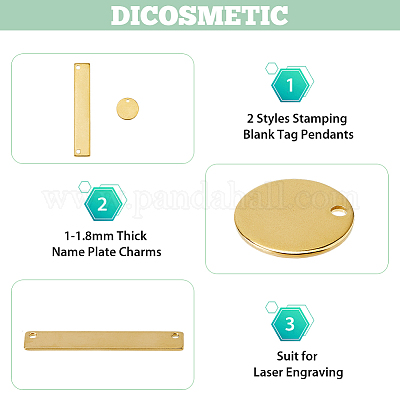 Наборы для самостоятельной штамповки плоских круглых и прямоугольных заготовок из нержавеющей стали с подвесками и звеньями STAS-DC0016-15-1