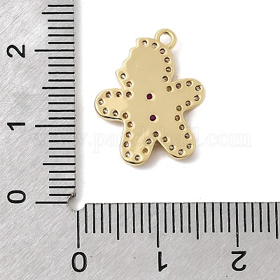 Рождественские латунные подвески с микропаве из фианита KK-L258-04G-D01-1