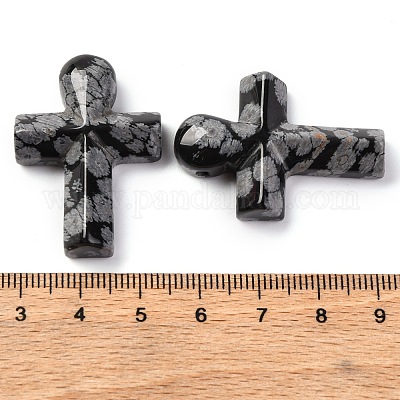 Естественно снежинка обсидиана подвески G-B122-02D-1