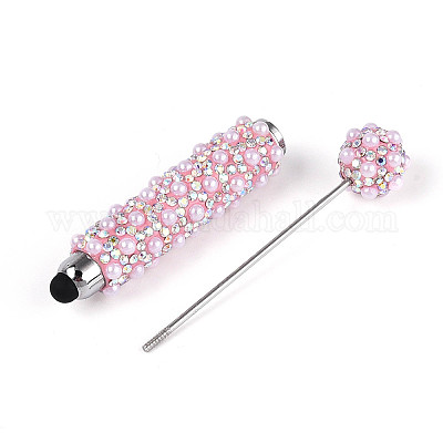 Стилус для сенсорного экрана с имитацией жемчуга и полимерной глиной AJEW-T013-06G-1