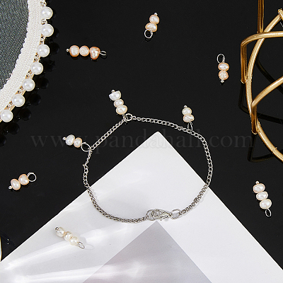 12 шт. 4 стиля натурального жемчуга двухсторонние полированные подвески PALLOY-FH00088-1