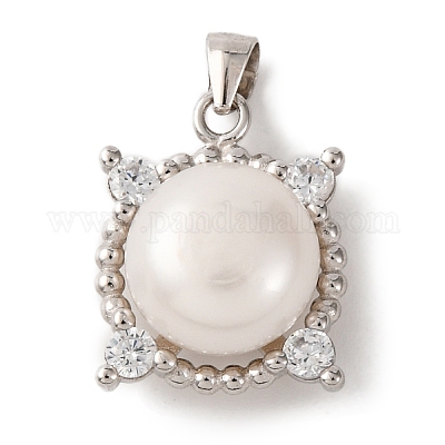 Подвески из чистого серебра 925 пробы с родиевым покрытием и прозрачным микропаве циркония STER-C009-08P-1