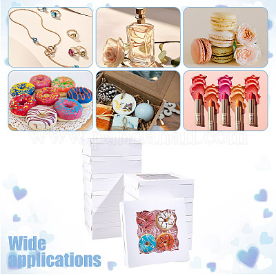 Прямоугольные бумажные коробки для печенья с прозрачным окном CON-WH0107-03-1