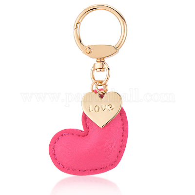 1шт брелок в форме сердца из искусственной кожи KEYC-CL0001-14E-1