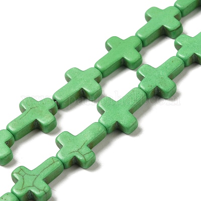 Нити из синтетических бирюзовых бусин G-P507-06F-1