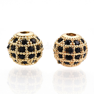 Стойки обшивки латунь кубического циркония бусы ZIRC-S001-8mm-B-M-1