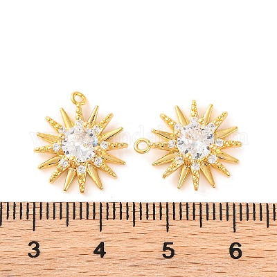 Латунные микропаве прозрачные подвески с фианитом KK-U017-10E-G-1