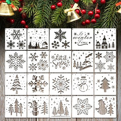 20 шт. трафаретов для рисования рождественских животных DIY-D001-10-1