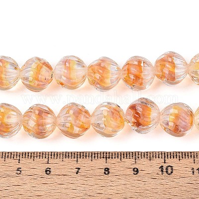 Фактурные внутренние бусины-лэмпворк ручной работы с цветком LAMP-T024-07F-1