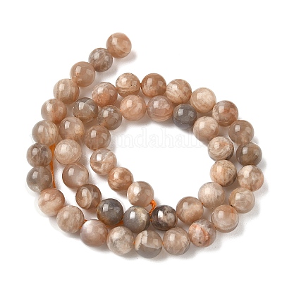 Круглые нити из натуральных бусин из нескольких лунных камней G-I176-09-8mm-02-1