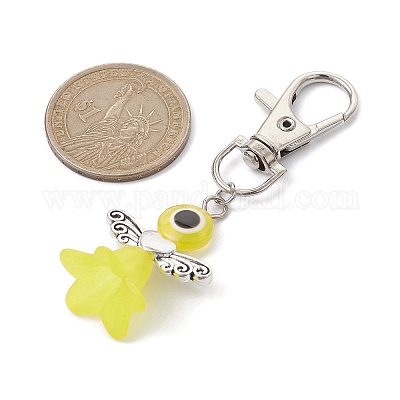 Подвески-подвески из акрила и смолы с ангелом от сглаза HJEW-JM01520-01-1