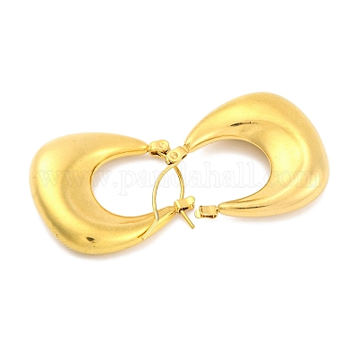 Серьги-кольца из нержавеющей стали 304 с ионным покрытием в форме капли (IP) EJEW-H013-09G-1