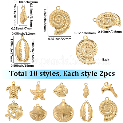 20 шт. 10 стиля ионного покрытия (IP) 304 подвески из нержавеющей стали STAS-SC0010-07-1