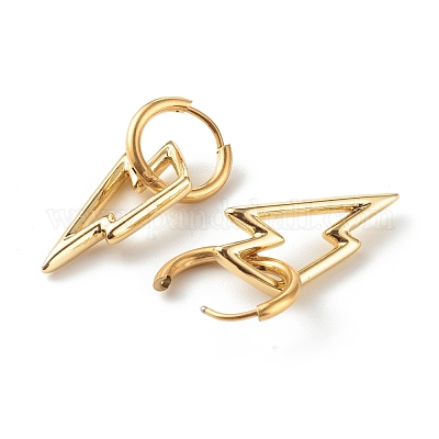 Серьги-кольца Huggie Hoop из нержавеющей стали 304 EJEW-JE04549-02-1