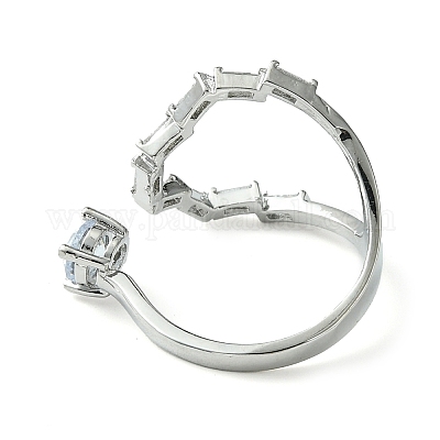 Кольцо из латуни с микропаве из кубического циркония RJEW-Z033-01P-1