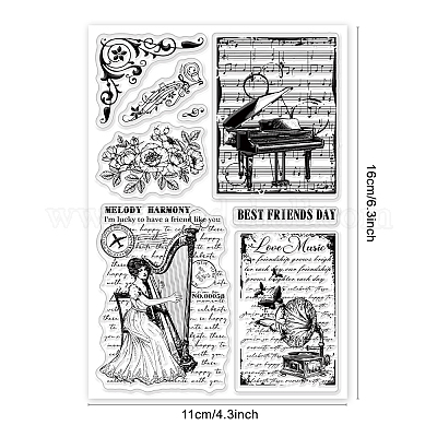 GLOBLELAND Dentelle D'angle Tampon Joint En Silicone Joint De Motif Transparent Timbre En Silicone Feuilles De Timbres Pour Bricolage Scrapbooking Photo Album Decoratif