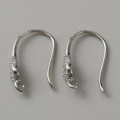 Латунные крючки для серьги из чистого циркония KK-WH0038-42P-1
