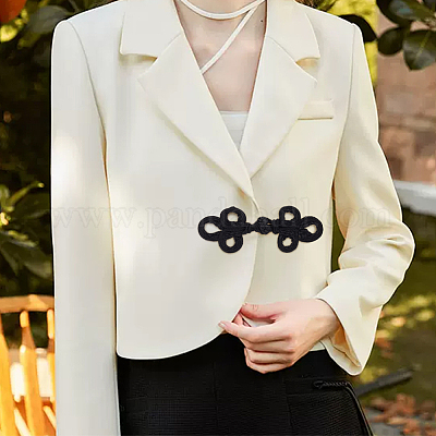 Пуговицы с узлами в виде китайских лягушек ручной работы BUTT-WH0027-29A-1