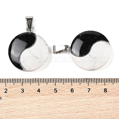 Подвески из натурального обсидиана и говлита FIND-Q109-02-1