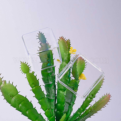 プラスチックビーズ収納ケース  キューブ  透明  4x4x4cm  18pc&nbsp;CON-BC0004-10-1