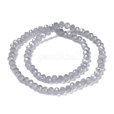 Стеклянные бусины с гальваническим покрытием  GLAA-K027-PL-A08-A-1