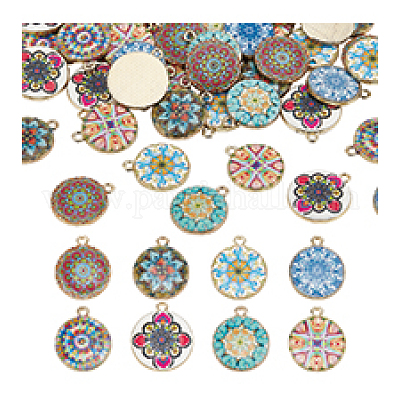 48шт 8 цвета подвески из сплава с принтом FIND-PH0021-12-1