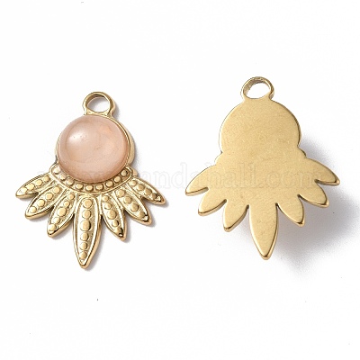 Природного розового кварца подвески STAS-C064-VC895-1