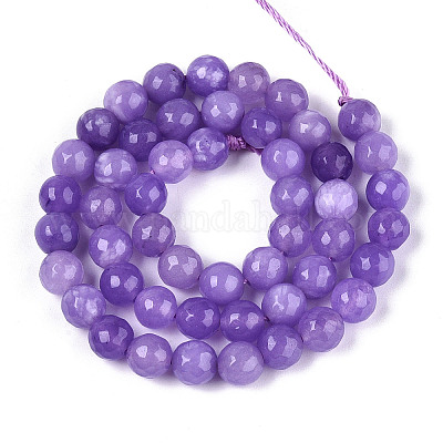 Окрашенные природные белый нефрит бисер пряди G-T139-8mm-60-10-1