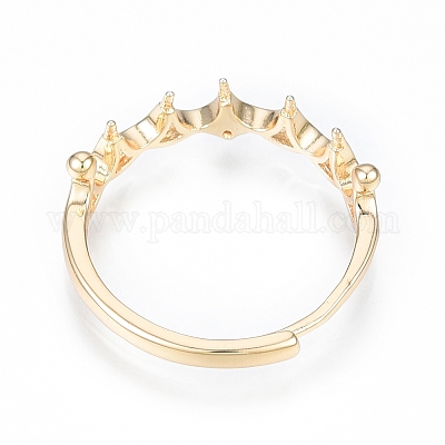 Регулируемое кольцо из латуни с микропрозрачным кубическим цирконием KK-T062-238G-1