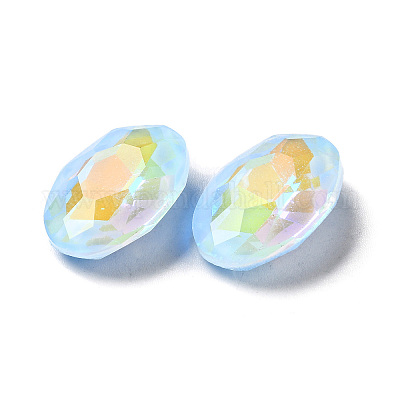 Стеклянные кабошоны со стразами в флуоресцентном стиле мокко GGLA-M005-01B-211MK-1