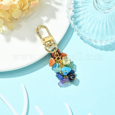 Подвеска из бисера с драгоценными камнями чакры HJEW-JM01237-01-1