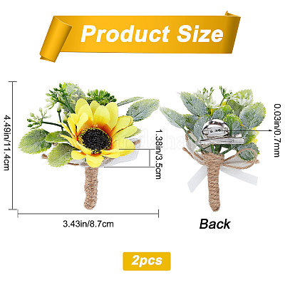 Wholesale CRASPIRE 2 Pieces Sunflower Corsage Wedding Flowers Accessories Artificial  Flower Yelloe Groom Groomsman Best Man Wedding Flowers Accessories for Groom  Groomsmen Prom 