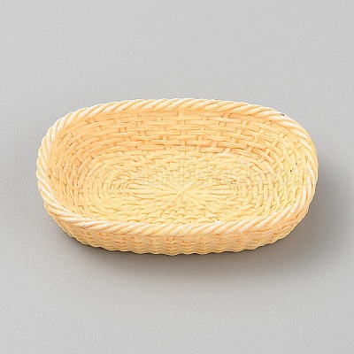 Мини-модель корзины из ротанга из смолы DJEW-CJC0002-04F-03-1