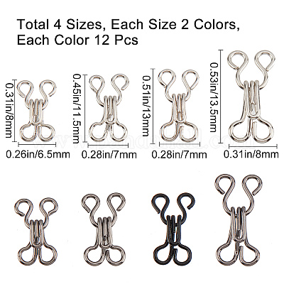 100 Pieces Sewing Hook and Eye for Clothing Fasteners Trousers Skirts and  Bra Hook Replacement Craft Rust Proof Large Sewing Hooks and Eyes Closure