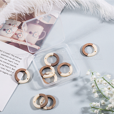 Подвески из смолы и дерева&nbsp;RESI-OL0001-10C-1