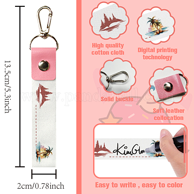 Брелок для ключей из искусственной кожи и хлопка с именным маркером AJEW-WH0514-035-1