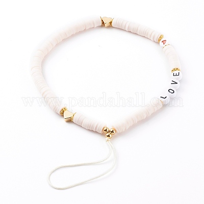 Мобильные ремешки из полимерной глины хейши из бисера HJEW-JM00464-1